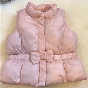 Baby GAP ballet pink puffer vest with bow